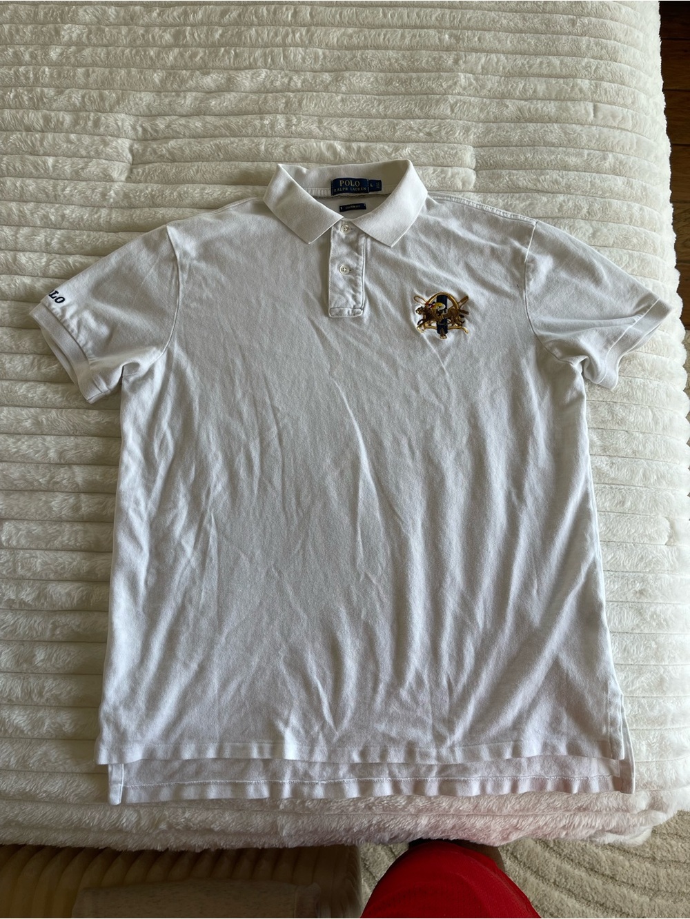 Polo by Ralph Lauren White Cotton Polo with Embroidered Crest